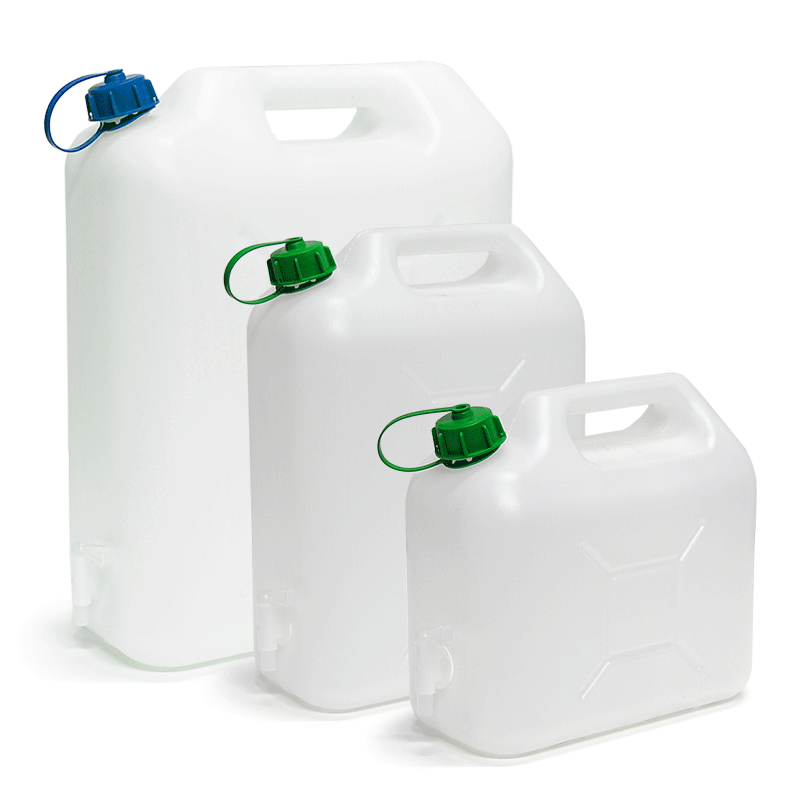 Various water jerry cans