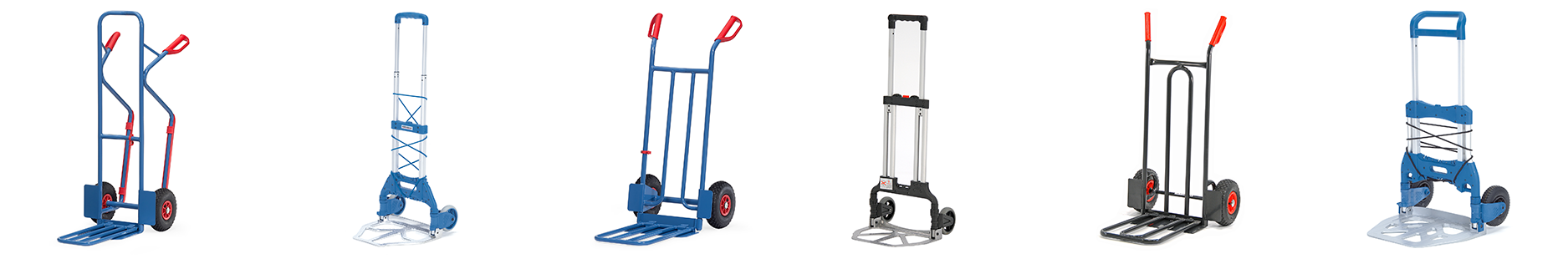 Various hand trucks with folding toe plate